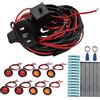 Amosfun Kit Indicatori di Direzione 12V per Utv e Atv Cablaggio, Interruttore Rocker Verticale Verde, LED Preinstallati e Materiali ABS e Rame