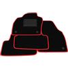 Generico Tappetini compatibili con Volkswagen Polo AW 2017-2025, bordo rosso, kit tappetini auto personalizzati, set tappeti in velluto