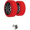farbrothersonline COPPIA DI CALZE DA NEVE PER PNEUMATICI 165/55 R13 CERCHIO 13 MISURA XS CALZA DA NEVE OMOLOGATA DISPOSITIVI PER AUTO, SUV, 4X4,FURGONI,ANTI-SLITTAMENTO PER GHIACCIO,NEVE E STRADA INNEVATA