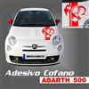 IRIDEA DESIGN ADESIVO COFANO LOGO COMPATIBILE CON ABARTH STRISCIA E SCORPIONE RACING COMPATIBILE CON FIAT PUNTO 500 ROSSO