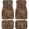 UNICEU - Set di 4 tappetini anteriori/posteriori per auto con stampa classica di leopardo e ghepardo, per uomo/donna, accessori decorativi per auto resistenti, modello universale adatto per la maggior