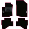 QUEMAR Tappetini Auto per Peugeot 107 2005-2014, Bordo Rosa, 2 Ricami