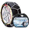 EGLEMTEK Catene da Neve in Metallo 9 mm Omologate TÜV e GS Onorm - Montaggio Rapido con Tensionatore Autobloccante per Auto, SUV e Furgoni (Misura 30)