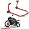 Gimisgu - Sollevatore per moto, anteriore, dispositivo di sollevamento, larghezza regolabile, per lavori di manutenzione e montaggio, per moto fino a 300 kg (rosso)