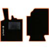 QUEMAR Tappetini Auto compatibili con Smart Fortwo W451 2007-2014 / Kit Tappeti in Moquette e Gomma su Misura (Set 2 Anteriori) / Ricami e Colori Personalizzati (1 Logo+Ricamo, Bordo Arancio)