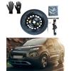 D'ANGELO 1988 Kit Ruotino di Scorta 16 compatibile con Citroën C3/C3 Aircross con Cric, Chiave, Guanti e Sacca 125/80r16