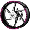 Pimastickerslab Set Completo Adesivi Strisce Cerchi Ruote Moto 17 Pollici Stripes Filetto Cerchioni Gomme Race Sport Decal Racing Stickers Strips Universale RT0020 (046 Rosa Fluo)