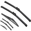 Autopixl Compatibile con Fiat 500 312 2007-2017 Tergicristallo anteriore posteriore for auto Tergicristalli in gomma morbida Parabrezza automatico 24+14+11 Non Per 500L (Color : 6 wipers)