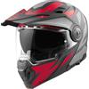 Bogotto FG-102 Safari Casco da enduro in fibra di vetro, nero opaco/grigio/rosso, M