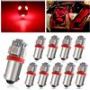 Qasim Red 12V BA9S T4W LED Bulb 60LM Car Interior indicatore laterale Dome Mappa RV luci targa (pacchetto di 10)