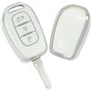 ontto Custodia per chiave adatta per Renault Traffic Simbolo Twingo Dacia Sandero Stepway Logan Duster Dokker 2016-2018 3 Tasti TPU Chiave Auto Cover Chiave Chiave Cover Cover Cover Bianco