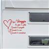 Generico Adesivo sticker camper frase frasi OGNI VIAGGIO LO FAI 3 VOLTE -caravan roulotte- accessori grafiche fiancata scegli colore cod.1979 (032 Rosso, cm 35 x 25)