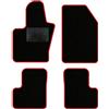 QUEMAR Tappetini Auto compatibili con 500X / Kit Tappeti in Moquette e Gomma su Misura (Set 2 Anteriori + 2 Posteriori)/ Ricami e Colori Personalizzati (Bordo Rosso, 0 Ricami)