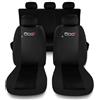 Susy Shop Coprisedili Auto Compatibili Per 500X Set Coprisedile Anteriori e Posteriori Con Logo Ricamato Compatibile Con Airbag (Nero/Nero)