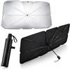 10ELED Parasole Auto Parabrezza Interno (130 x 75 cm) - COPERTURA TOTALE VETRO - Stecche Resistenti Protezione UV Riflettente - Pieghevole Compatto - Universale per SUV, Berline, Utilitarie e Furgoni