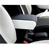 Drive Design Bracciolo Compatibile per 500L 2012-2017 Ecopelle Nero con Laterali Bianchi e Cuciture Bianche Regolabile in Lunghezza Armrest mittelarmlehne appoggiabraccio 500 L