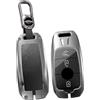 ontto Portachiavi auto adatto per Mercedes-Benz dal 2017 in poi, in metallo e pelle con custodia anteriore trasparente, per Classe A Classe C C300 C63 CLA CLS Classe E E300 E400 E63 Classe G GL GLK