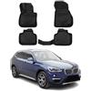 OMAC Tappetini in Gomma Tappetini Compatibili con BMW X1 F48 2015-2022 TPE Tappetini Auto Nero 4X