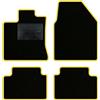 QUEMAR Tappetini Auto per Nissan Qashqai J10, Bordo Giallo, 0 Ricami | 2006-2014 / Kit Tappeti Moquette e Gomma su Misura / Set 2 Anteriori + 2 Posteriori / Ricami e Colori Personalizzati