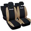 Auto Accessori Lupex - Coprisedili Auto Compatibili per Panda Seconda 169 e Terza 319 serie, Made In Italy, fodere sedili anteriori e posteriori (Nero/Beige - schienale posteriore 60e40)