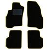 QUEMAR Tappetini Auto compatibili con Alfa Romeo Mito dal 2008 / Kit Tappeti in Moquette e Gomma su Misura (Set 2 Anteriori + 2 Posteriori) / Ricami e Colori Personalizzati (Bordo Giallo, 0 Ricami)