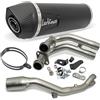 Maxtuned impianto di scarico LeoVince sistema completo SBK LV ONE EVO Black Edition, acciaio inossidabile nero, tappo in carbonio, 2/1 per Yamaha TMAX 530 ABS/DX/SX