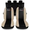 Susy Shop Coprisedili Auto Compatibili Per 500X Set Coprisedile Anteriori e Posteriori Con Logo Ricamato Compatibile Con Airbag (Nero/Beige)
