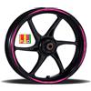 Generico Adesivi Cerchioni Moto Set Completo per 2 Ruote 17 Pollici Strisce Cerchi Custom Vari Colori universale Mod.11 cod.RT011 (046 Rosa Fluo)