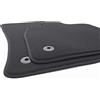 kh Teile Tappetini per auto adatti per VW Golf 7 8, in velluto, set da 2 pezzi, colore nero + fissaggio a scatto originale