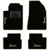 QUEMAR Tappetini Auto per Lancia Delta 2008-2014, Bordo Beige, 4 Ricami | Kit Tappeti Moquette e Gomma su Misura / Set 2 Anteriori + 2 Posteriori / Ricami e Colori Personalizzati / Antiscivolo