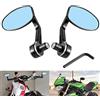 KATUR Specchietto retrovisore per Motociclo Argento 7/8 Pollici 22MM Lega di Alluminio Forma Circolare Rotonda Manubrio Universale per Moto Specchietti retrovisori per Y amaha H Onda T riumph D ucati