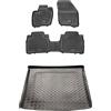 MOTOS Set di tappetini in gomma e tappetini in Pe per il bagagliaio Ford S-Max II dal 2015 Migliorate il vostro comfort di viaggio con il tappetino antiscivolo per auto - tappetino per auto per tutte