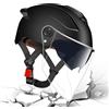 JIEBWCHA Traspirante Casco Scooter Con Visiera Doppia 55-62cm Anti-Collisione Casco Motociclista Leggero Certificazione3C Adulto, Semi Scooter Visiera, Da Bicicletta Adolescente, Scooters Uomo Donna