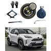 D'ANGELO 1988 Kit Ruotino di Scorta 16 compatibile con Toyota Yaris Cross con Cric, Chiave, Guanti e Sacca 145/90R16