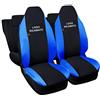 Rebeca Shop Copri-sedili Auto Compatibili per Aygo | Made In Italy | Set Coprisedili Anteriori e Posteriori | Logo Ricamato | Airbag Compatibile | Interni (Nero/Blu Royal)
