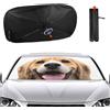 Hixingo Ombrello Parasole Auto Parabrezza 3D Cane Animale Parasole Auto Parabrezza Interno Pieghevole Universale Parasole Auto Protezione Solare e UV per Veicoli, SUV (Giallo,133x73cm)