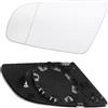 Baceyong Specchietto laterale sinistro/destro riscaldato in vetro per specchietto retrovisore bianco/blu, compatibile con Audi A3/S3 A4/S4 A5/S5 A6/S6 RS4 A8/S8 Q3, 8E0857535E, 8E0857536E