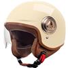 GAORUTO Casco Integrale Brain Jet DOT/ECE - Moto Retrò, Cruiser, Chopper, Scooter Crash Semiguscio per Uomo e Donna