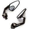 A-Pro Specchietti 22mm Manubrio Moto Retrovisori Metallo Universali Ovali Nero