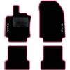 QUEMAR Tappetini Auto compatibili con Renault Clio IV e Grandtour 2012-2019/ Kit Tappeti Moquette e Gomma su Misura (Set 2 Anter.+ 2 Poster.)/Ricami e Colori Personalizzati (2 Ricami, Bordo Rosa)