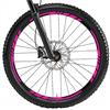 Decalart Kit adesivi per Cerchi Ruote Bici Mtb corsa sport 26 27,5 28 29 Pollici completo 2 ruote decalcomanie sticker filetto strisce L001 (046 Rosa FLUO, 26 Pollici)