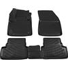 J&J AUTOMOTIVE Tappetini Auto in Gomma su Misura per Opel Grandland X 2017-2024, Set da 4 Pezzi, Bordo Alto 4 cm, Antiscivolo, Inodore, Colore Nero