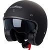 A-Pro Casco Moto Jet Cafe Racer Omologato ECE 22-06 Parasole scooter Nero Opaco XXL