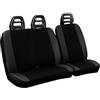 Lupex Shop Set Coprisedili Universali per Furgone 3 Posti misto Cotone poliestere, singolo + doppio, Cintura Bassa, colore Nero - Grigio Scuro