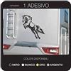 kamiustore Adesivo Cavallo per Camper, roulotte, furgoni Van e Barche in Vinile per Esterni - 1 Adesivo 60x60 cm (Nero)