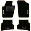 QUEMAR Tappetini Auto per Polo V 2009-2017, Bordo Beige, 4 Ricami | 6R - 6C / Kit Tappeti Moquette e Gomma su Misura / Set 2 Anteriori + 2 Posteriori / Ricami e Colori Personalizzati