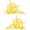 Pimastickerslab Kit 2 Adesivi Rosa dei Venti Adventure Avventura Offroad Auto Camper Decalcomanie Scegli Colore e Misura -cod. 1654- (021 Giallo, cm 35 x 23 cad.)