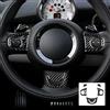KUNGKIC Fibra di carbonio per volante auto, adesivo decorativo per mini Cooper Hardtop R56 Clubman R55 R57, accessorio Steering Wheel per interni del volante Trim 2008 2009 2010 nero