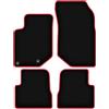 Wielganizator Tappetini auto in velluto su misura, compatibili con Peugeot 208 II berlina 2019 - Buona qualità - Set di 4 tappetini in velluto nero rosso