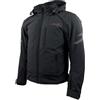 Roleff Racewear Giacca da moto softshell corta con cappuccio e protezioni CE da uomo, con membrana antipioggia e fodera termica